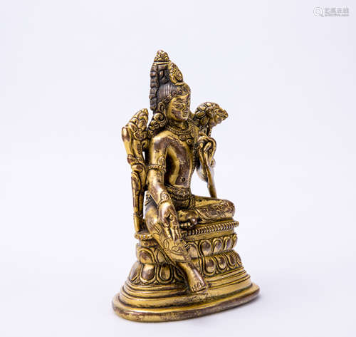 Chinese Gilt Bronze Figure of Tara 