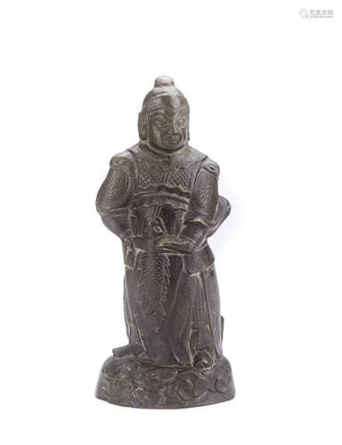 Chinese Bronze Figure Of Guardian