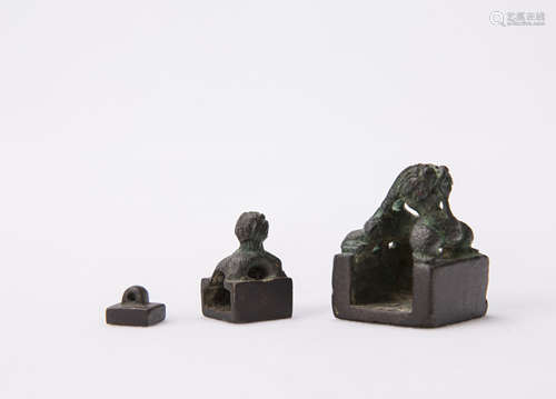 Set of Three Chinese Bronze Seals