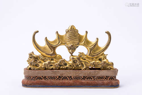 Chinese Gilt Bronze Brush Rest