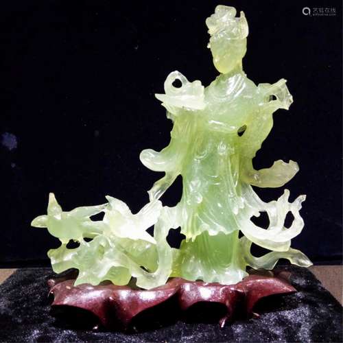 CHINESE JADE CARVED FIGURE OF MAGU