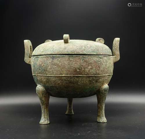 CHINESE WARRING STATES BRONZE TRIPOD CENSER