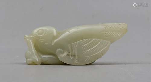 CHINESE QING DYNASTY HETIAN JADE CARVED MAGPIES