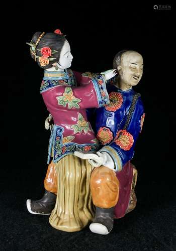 CHINESE SHIWAN GLAZED POTTERY FIGURE