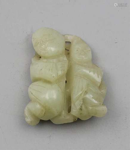 CHINESE HETIAN JADE CARVED HEHE