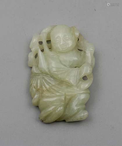 CHINESE QING DYNASTY HETIAN JADE CARVED BOY