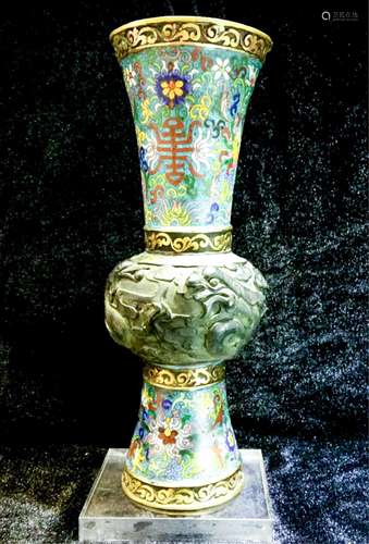 CHINESE CLOISONNÉ GU VASE