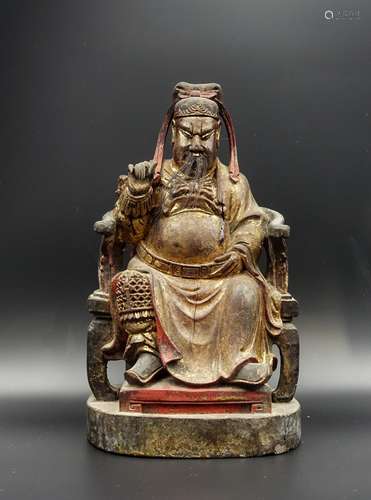 CHINESE QING DYNASTY BAMBOO CARVED GUANDI