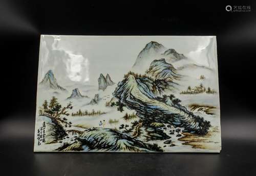 CHINESE PORCELAIN PLAQUE, WANG YUNQUAN