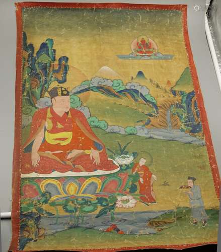 Chinese Tibetan Thangka Of Je Tsongkhapa