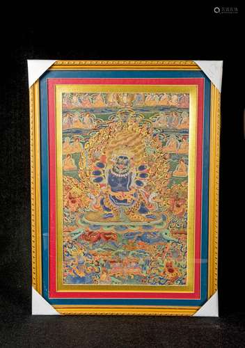 19TH CENTURY CHINESE THANGKA OF MAHAKALA