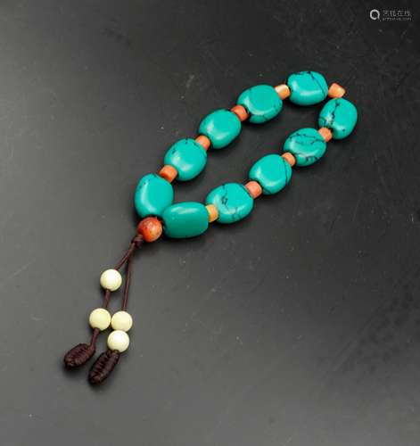 CHINESE TURQUOISE BEADS BRACELET