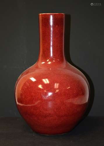 Chinese Red Glazed Bottle Vase