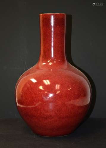 Chinese Red Glazed Bottle Vase
