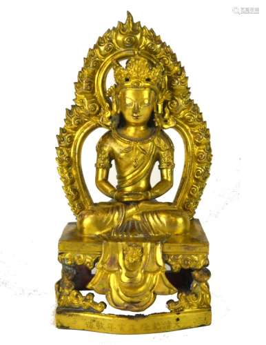 Chinese Gilt Bronze Buddha Figure