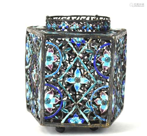 Chinese Silver Enamel Lantern