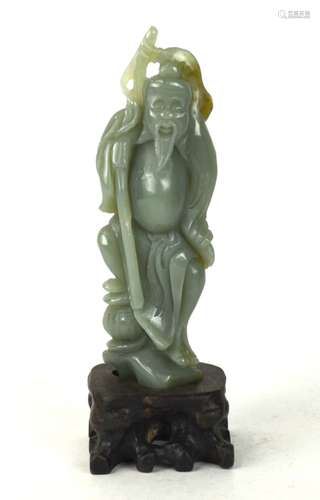 Chinese Carved Celadon Jade of Figure