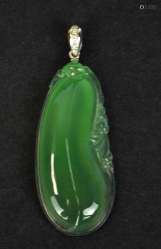 Chinese Natural Green Jadeite Pendant