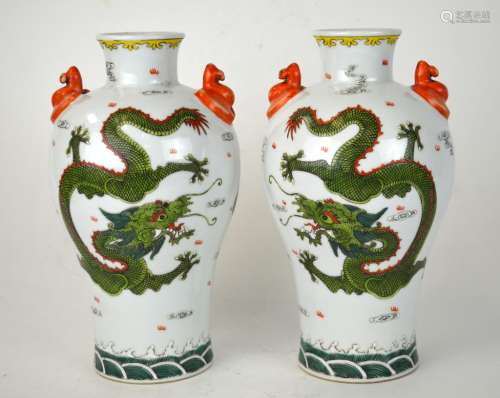 Pr Chinese Famille Rose Vases