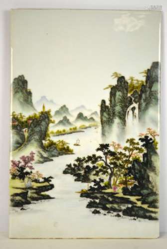 Republic. Chinese Famille Rose Porcelain Plaque