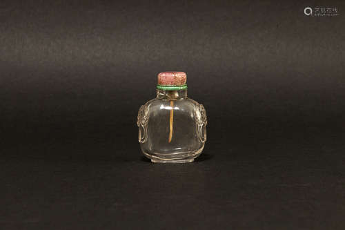 19th Chinese Antique Rock Crystal Snuff Bottle清道光 水晶鼻煙壺