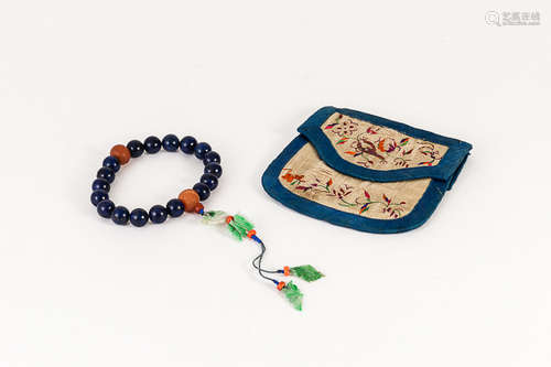 19th Chinese Antique Lapis Prayer Beads清中晚期 青金石十八子手訓