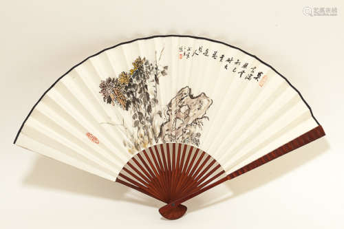 Chinese Antique Folding Fan近代 竹扇