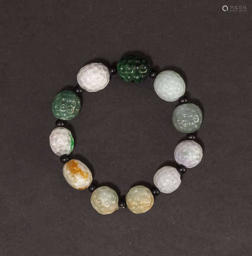 20th Chinese Antique Jade Prayer beads翡翠手珠