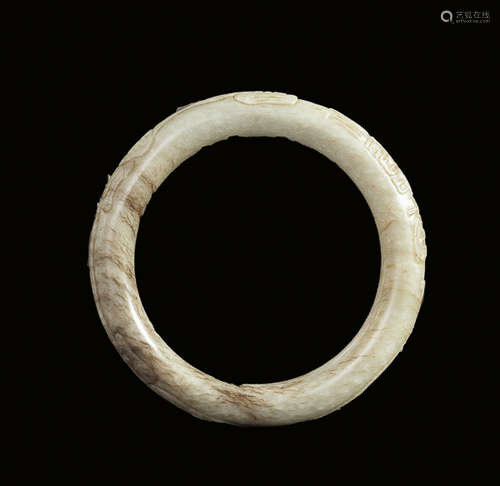 Ming Dynasty Chinese Antique Jade Bangle明 雞骨白玉手鐲