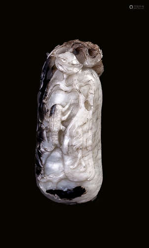 18th Chinese Antique Archaistic Jade清 提油玉把件