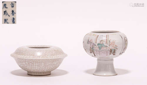 Group of Chinese Antique Porcelain Brush Washer清 筆洗一組