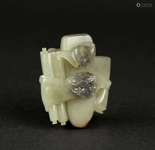 18-19th Chinese Antique Jade 'Four Scholarly Pursuits' Carving.清中期 玉雕琴棋書畫