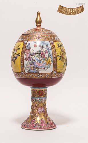 Chinese Antique Rose Famille Porcelain Lanterns and Stands清 乾隆款 粉彩灯形器