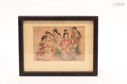 Ming Dynasty Bodhisattva Painting on Silk Scroll明 絹本畫