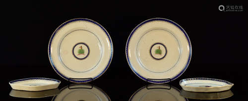 Four Chinese Export Porcelain Dishes - Armorial