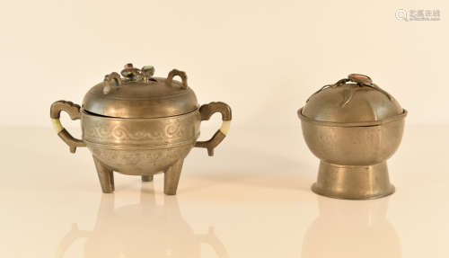 Two Chinese Pewter Group