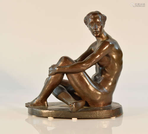 Bronze Statue of a Nude - Signed L. Manzel