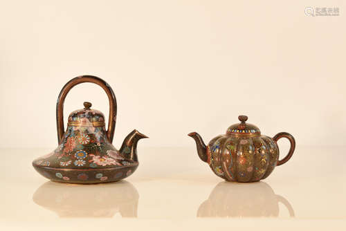 Two Japanese Cloisonné Teapot