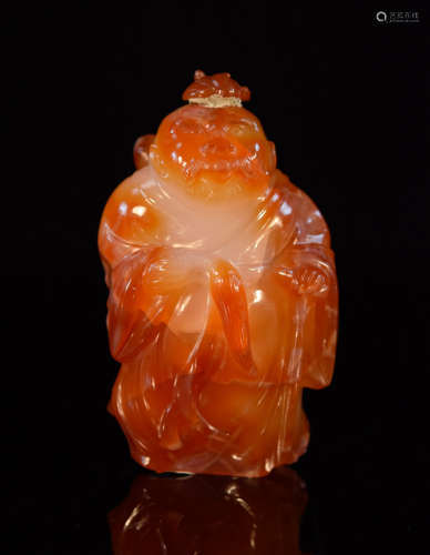 Chinese Agate Figural Shaped Snuff Bottle