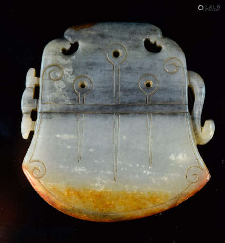 Chinese Archaic Nephrite Jade Ax Shaped Pedant