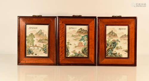 Chinese Porcelain Plaques - Group of Three