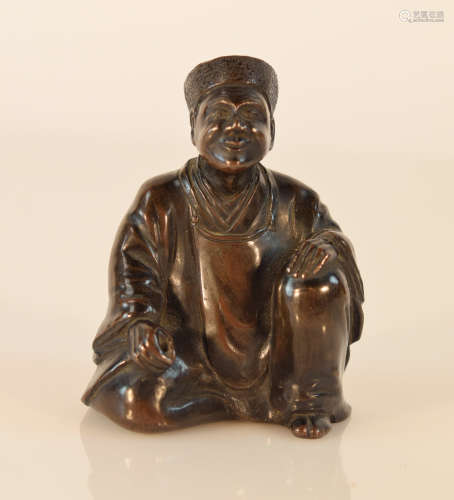 Chinese Bronze Kneeling Scholar