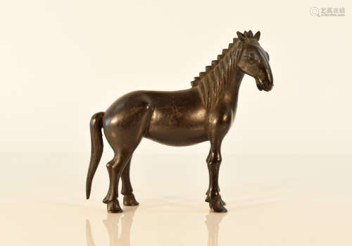 Chinese Bronze Model of a Standing Horse