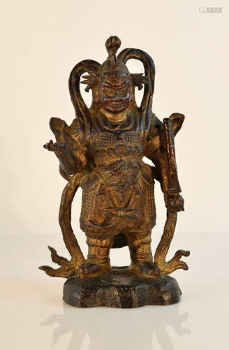 Chinese Ming Bronze Figurine with Attribute