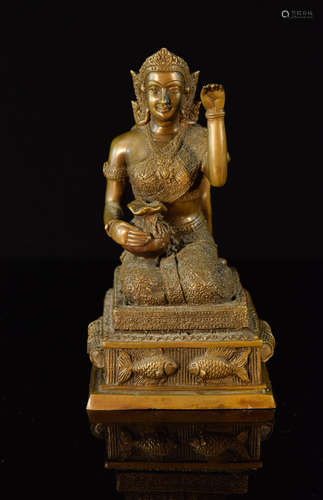 Thai Bronze Figurine on Square Base