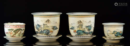 Group of Four Chinese Porcelain Planters