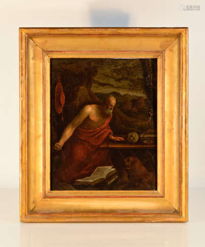 Old Master Oil Painting on Copper Plate - Scholar Study Medicine