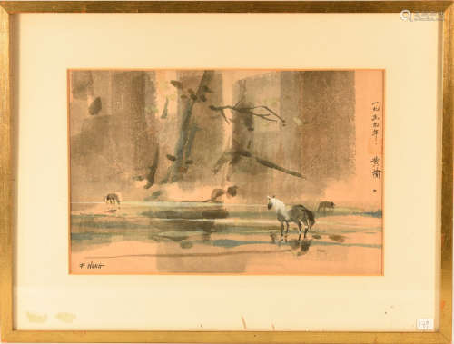 Chinese Water Color Painting - F. Wong