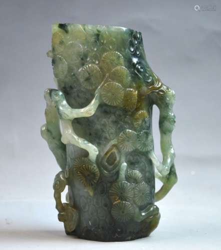 Chinese Carved Jadeite Cup