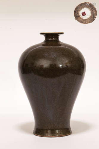 Chinese Antique Teadust Glazed Porcelain Vase清 茶葉末色梅瓶